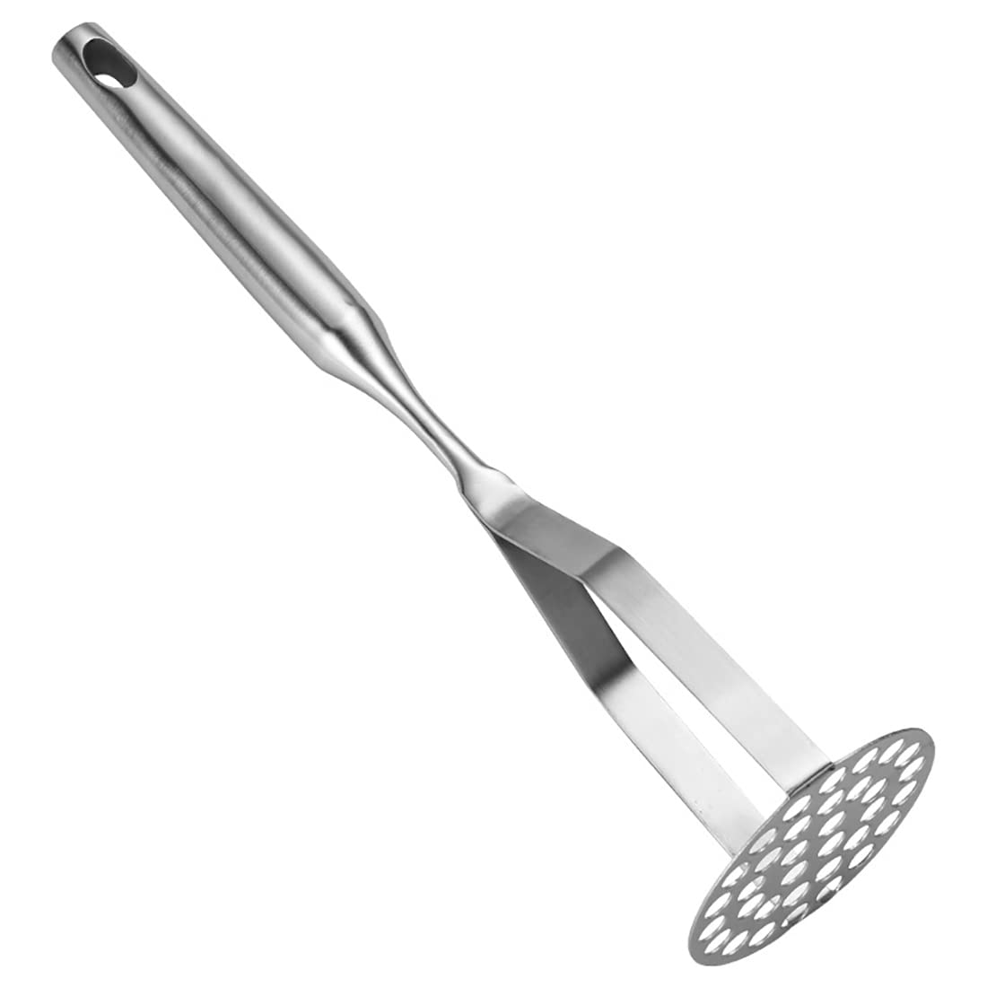 Premium Stainless Steel Potato Masher - Heavy Duty Manual Potato Press for Smooth Mashed Potatoes - Ideal for Kitchens, Restaurants & Holiday Cooking