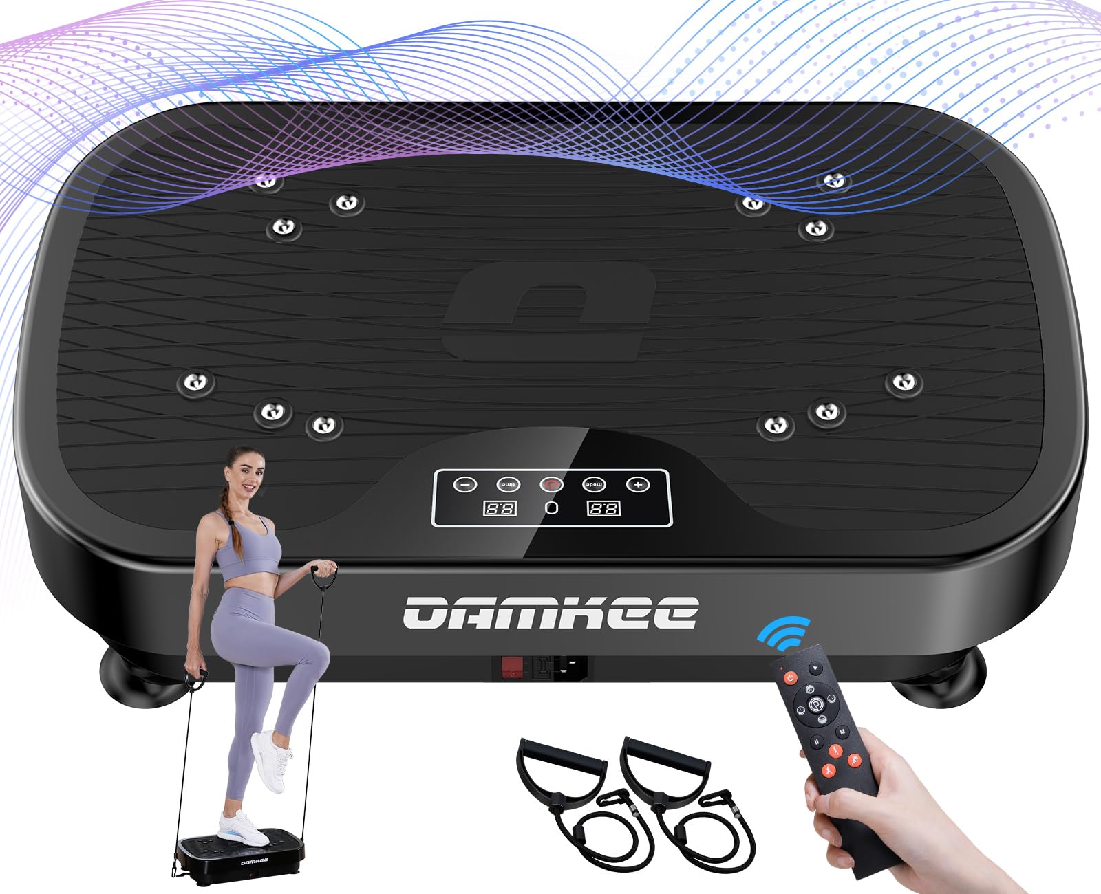 Vibration Plate Exercise Machine - 9 Modes Whole Body Workout Platform for Weight Loss, Toning & Lymphatic Drainage | Home Gym Equipment for Fitness & Wellness (Ideal for Home Use, Physical Therapy & Recovery)