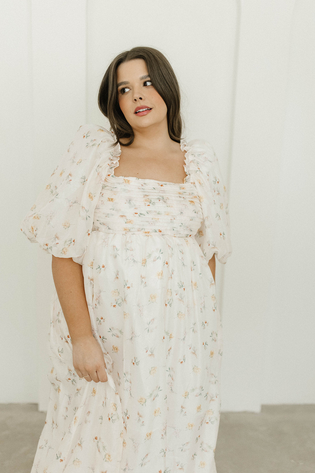 Melody Maxi Dress with Pleats & Bow Detail - Yellow Rose Floral Print | Bump Friendly Maternity Dress | Inclusive Sizing S-3XL | Perfect for Weddings, Baby Showers & Summer Vacations