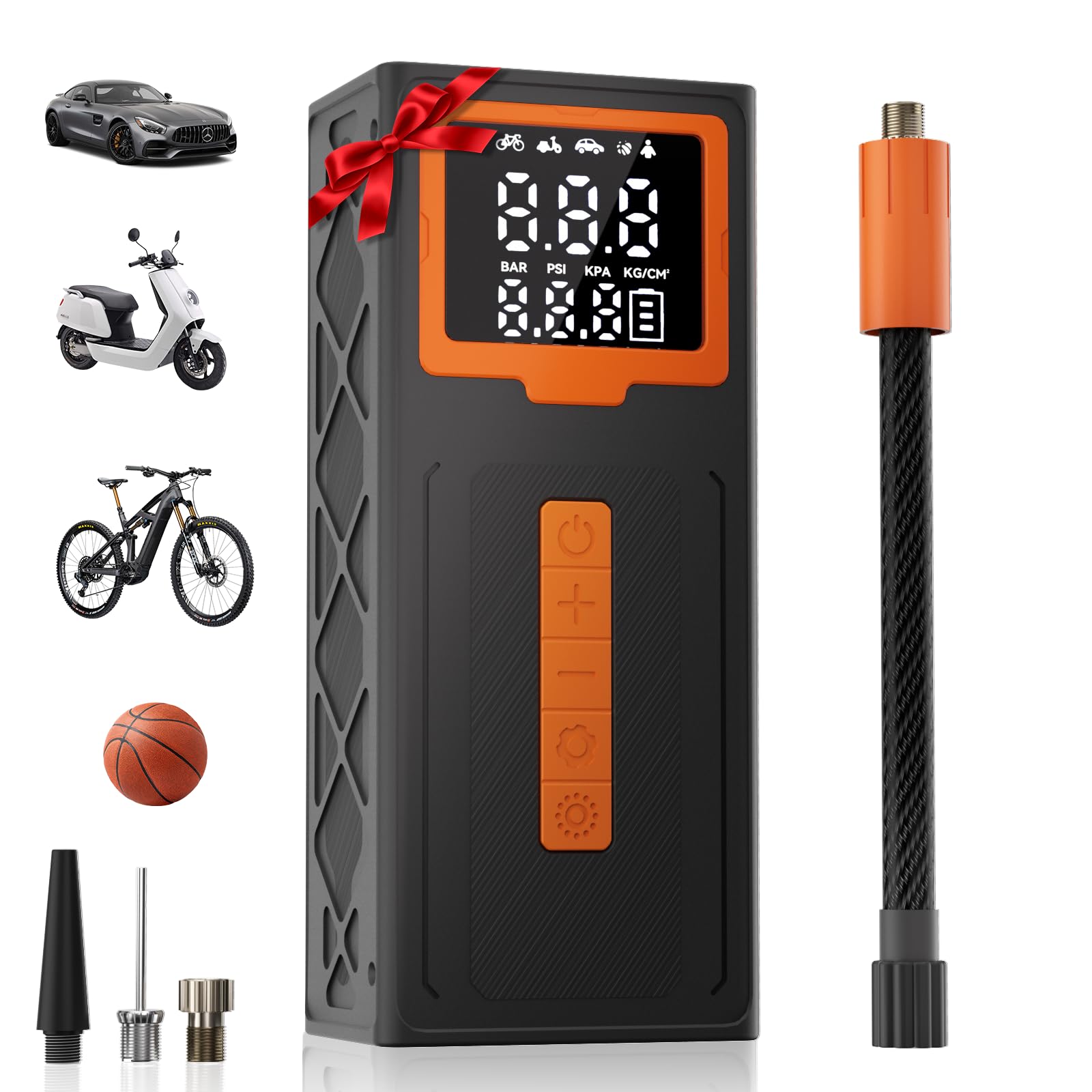 Flla Cordless Tire Inflator 150PSI Portable Air Pump - Extreme Temperature Resistance (-40°F to 158°F) with Auto Shut-Off - Rechargeable Air Compressor for Car Tires, Bicycle, Motorcycle, Sports Balls - Perfect for Road Trips, Camping & Emergency Use