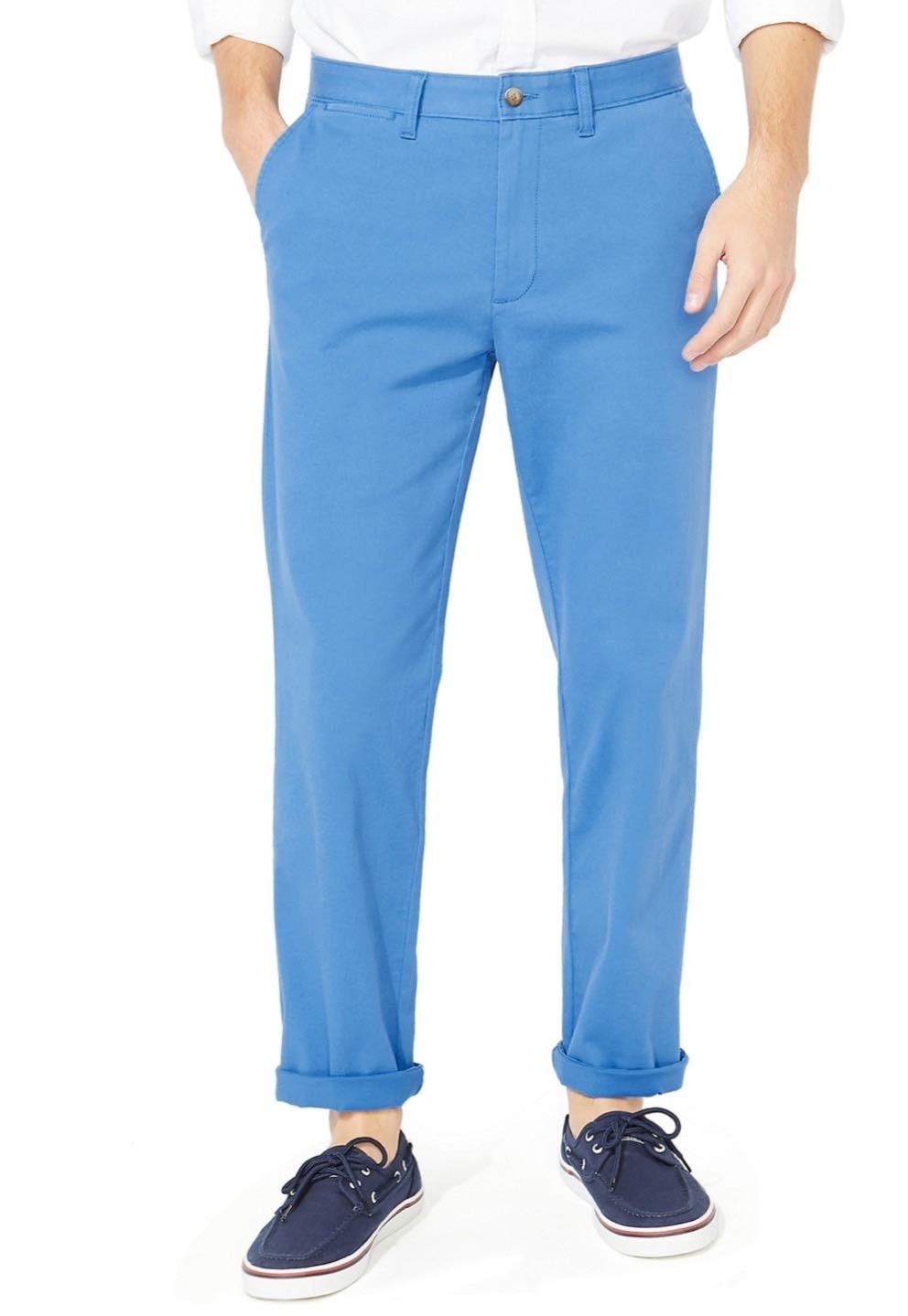 Nautica Men's Classic Fit Flat Front Stretch Solid Chino Pants - Comfortable Casual & Work Trousers for Office, Travel & Everyday Wear