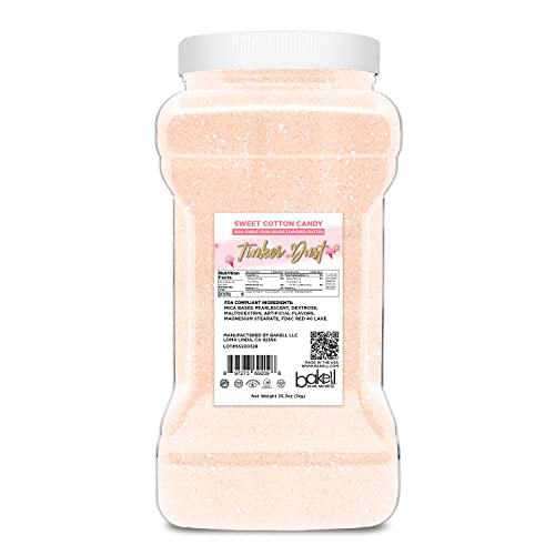 BAKELL® Sweet Cotton Candy Edible Glitter - 100% Food Grade Sparkle Dust for Baking & Decorating | 1kg Flavored Tinker Dust® for Cakes, Cupcakes, Cake Pops, Donuts & Drinks | Perfect for Birthday Parties, Wedding Cakes & DIY Desserts