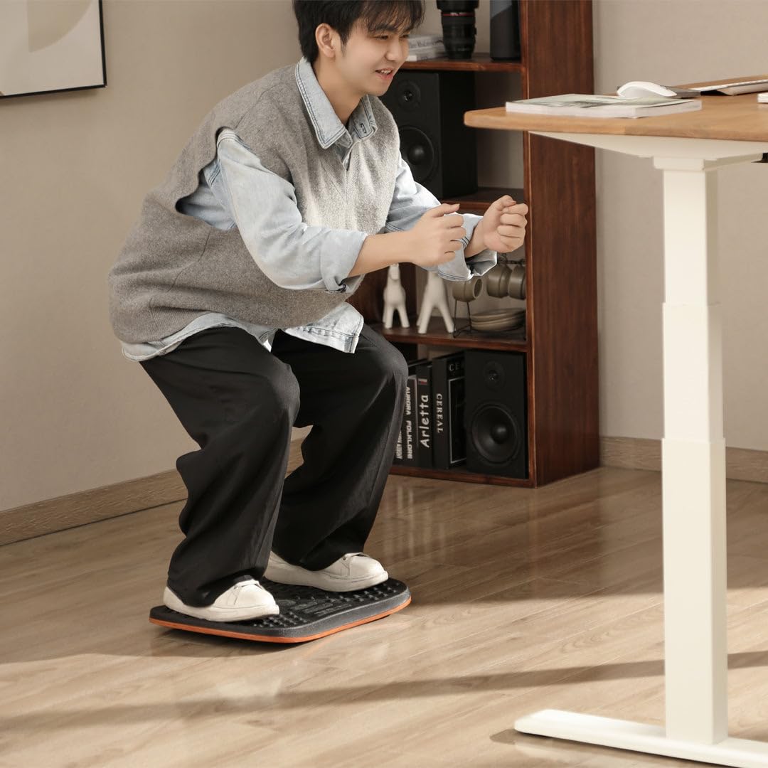 Desky Standing Balance Board for Adults - Wobble Board & Rocker Board for Standing Desk - Improve Posture & Core Strength - Perfect for Home Office, Gym Workouts & Active Sitting