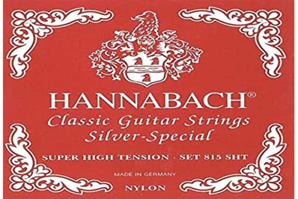Hannabach Series 815 Super High Tension Silver Bass Strings (Set of 3) for Classical Guitar - Premium Quality for Professional Performances & Studio Recordings