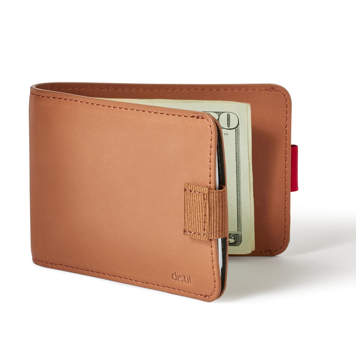 Distil Union Wally Classic - Slim RFID Blocking Leather Bifold Wallet with Money Clip for Men | Minimalist Front Pocket Billfold | Brown | Perfect for Everyday Carry, Travel & Business Use