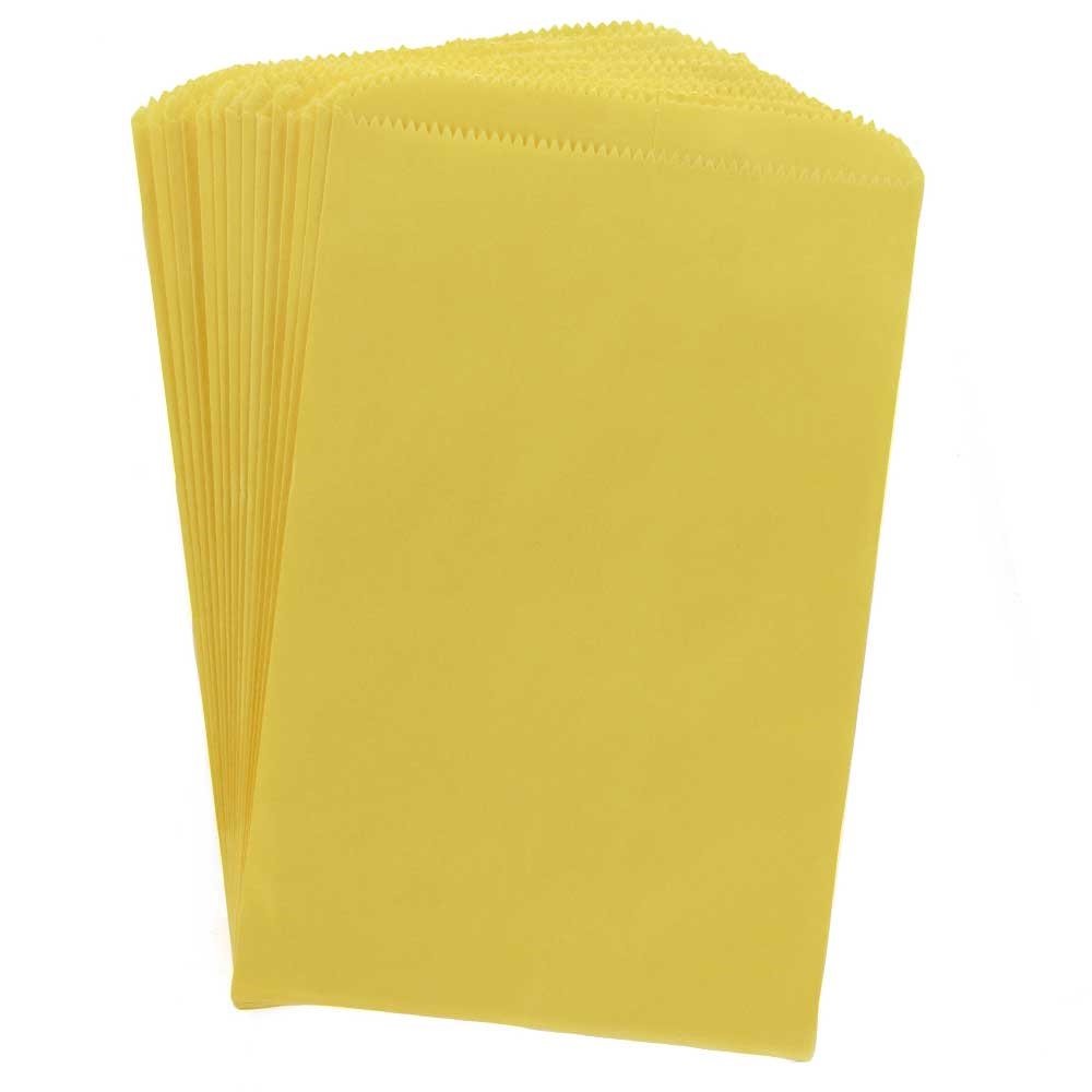 Hygloss Products 100-Pack Colorful Pinch Bottom Paper Bags 12x15 Inch for Arts & Crafts - Yellow | Perfect for Party Favors, Gift Wrapping & DIY Projects