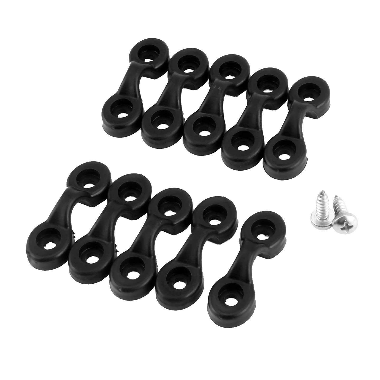 10Pcs Nylon Kayak Bungee Deck Loops with Screws - Boat Canoe Rigging Kit for Water Sports