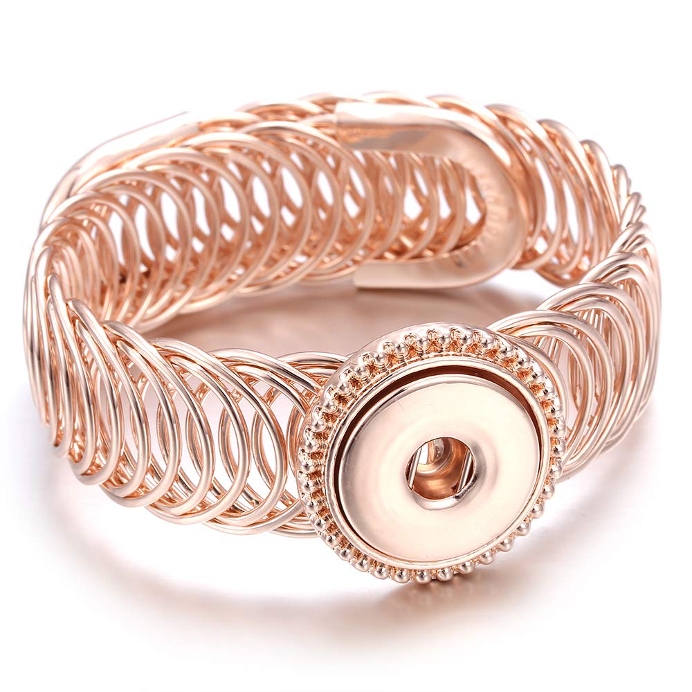 3Pcs Snap Jewelry Bangle - Hollow Fashion Bracelets 18-20mm Adjustable Charms for Women | Perfect for Parties, Weddings & Everyday Wear