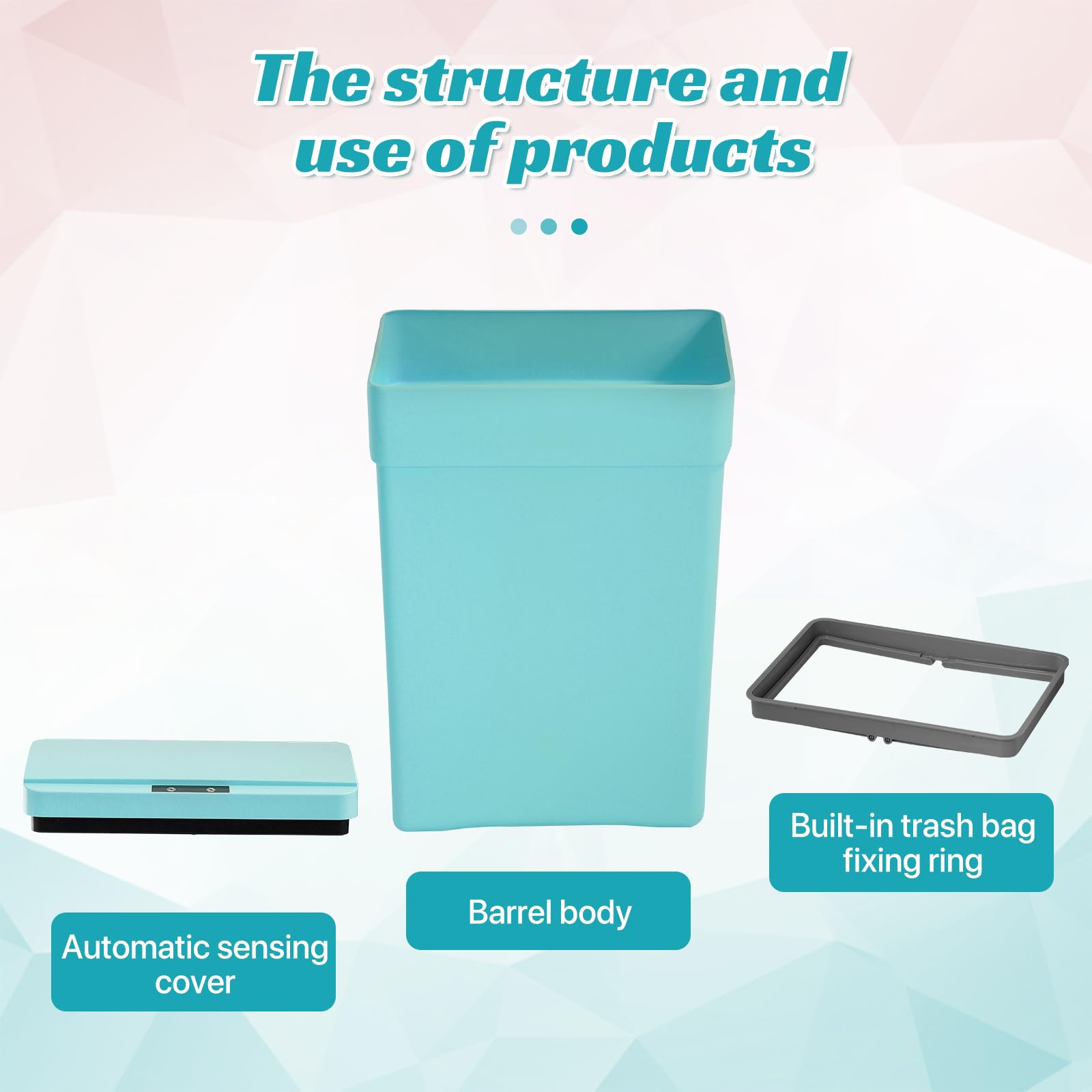 **DKeli 13 Gallon Automatic Touchless Trash Can with Lid – Sensor Kitchen Garbage Bin for Bathroom, Bedroom, Home & Office – High-Capacity 50L Plastic Waste Bin (Blue) – Ideal for Hands-Free Hygiene & Modern Spaces**