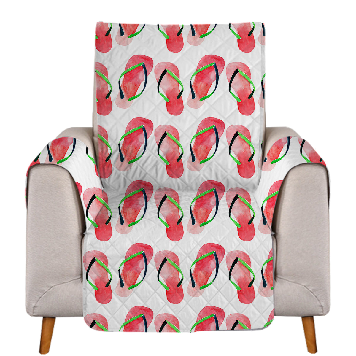 Stylish Reversible Flip Flops Print Sofa Cover - Soft Stretchable Couch Slipcover for Living Room, Bedroom, Dorm Decor - Easy to Clean & Machine Washable - Perfect for Home, Office, or Vacation Rental
