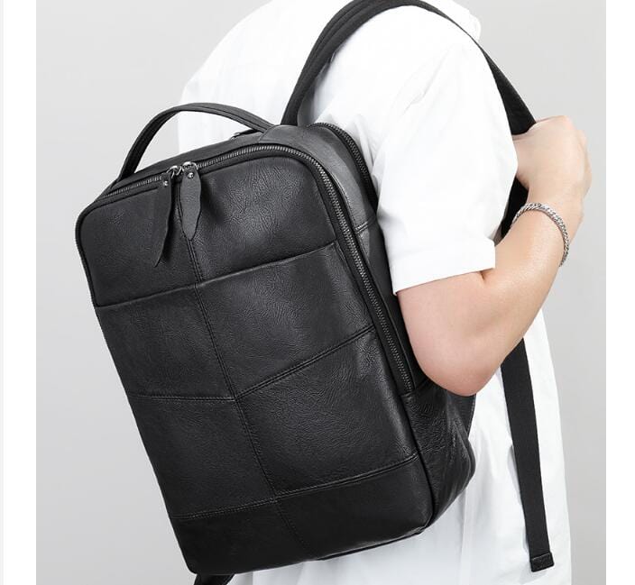 Large Travel Backpack for Women - Genuine Black Leather Purse Bag with USB Charging Port, Water Resistant & Spacious Compartments - Perfect for Work, Gym, Hiking & Weekend Getaways
