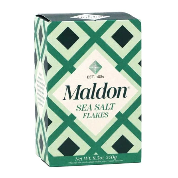 Premium Maldon Sea Salt Flakes - Hand-Harvested, Natural & Unrefined for Gourmet Cooking, Baking & Finishing Dishes - Perfect for Steak, Seafood, Salads & Desserts