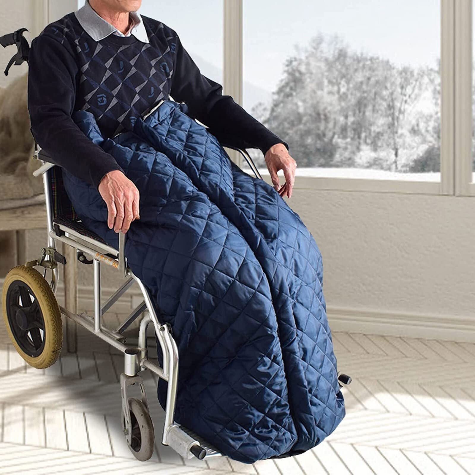 Waterproof Fleece-Lined Wheelchair Warmer Blanket - 130 x 65cm Cozy Leg & Lower Body Cover for Winter - 850g Heavyweight Warmth - Ideal for Elderly, Disabled & Outdoor Use in Cold Weather