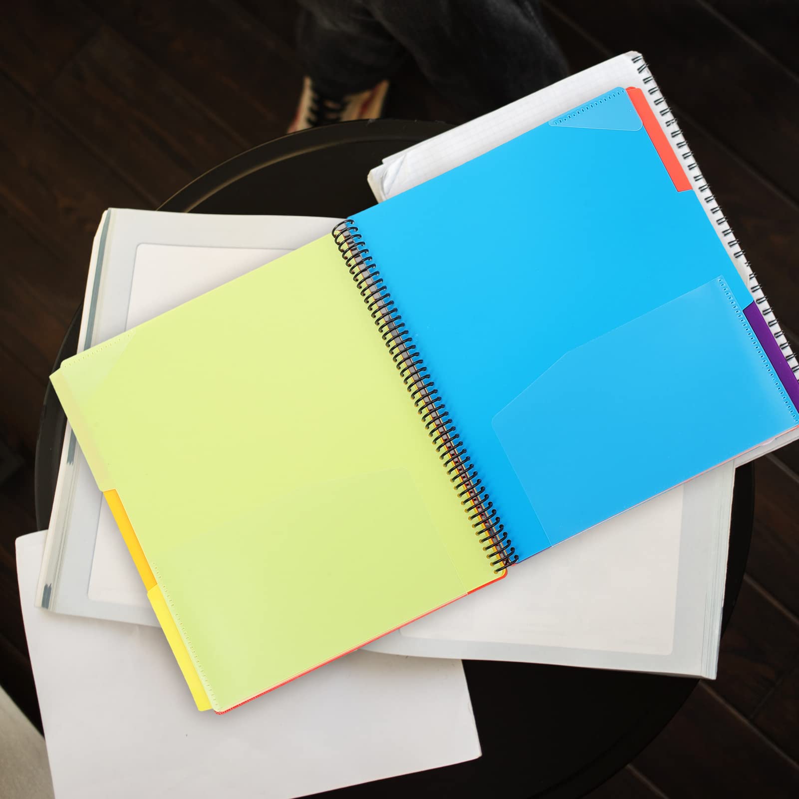 Operitacx Coil Notebook Folder - 6-Pack Organizer File Folders for Office, School & Home - Document Storage Holder with Durable Plastic Cover - Perfect for Classifying Papers, Receipts & Important Documents