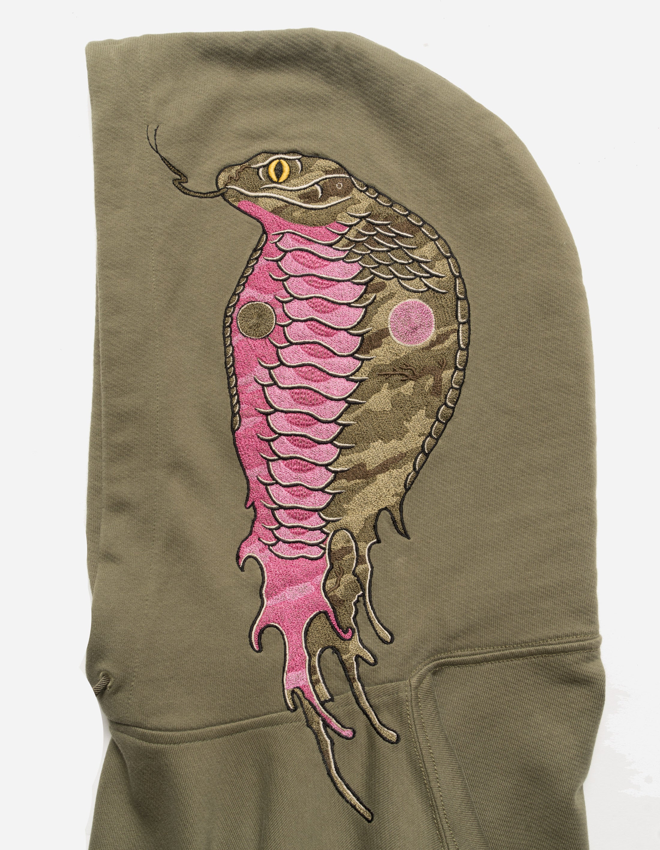 6010 Cobra Organic Hooded Sweatshirt - Olive Green OG 107F | Eco-Friendly Cotton Pullover for Men | Perfect for Streetwear, Gym & Casual Outfits