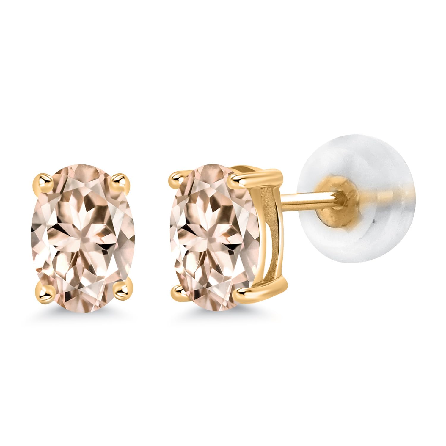 14K Gold Oval Gemstone Birthstone Stud Earrings for Women & Men | 6x4mm Oval Cut | Fine Jewelry Gift for Mom, Wife, Her | Perfect for Birthdays, Anniversaries & Special Occasions