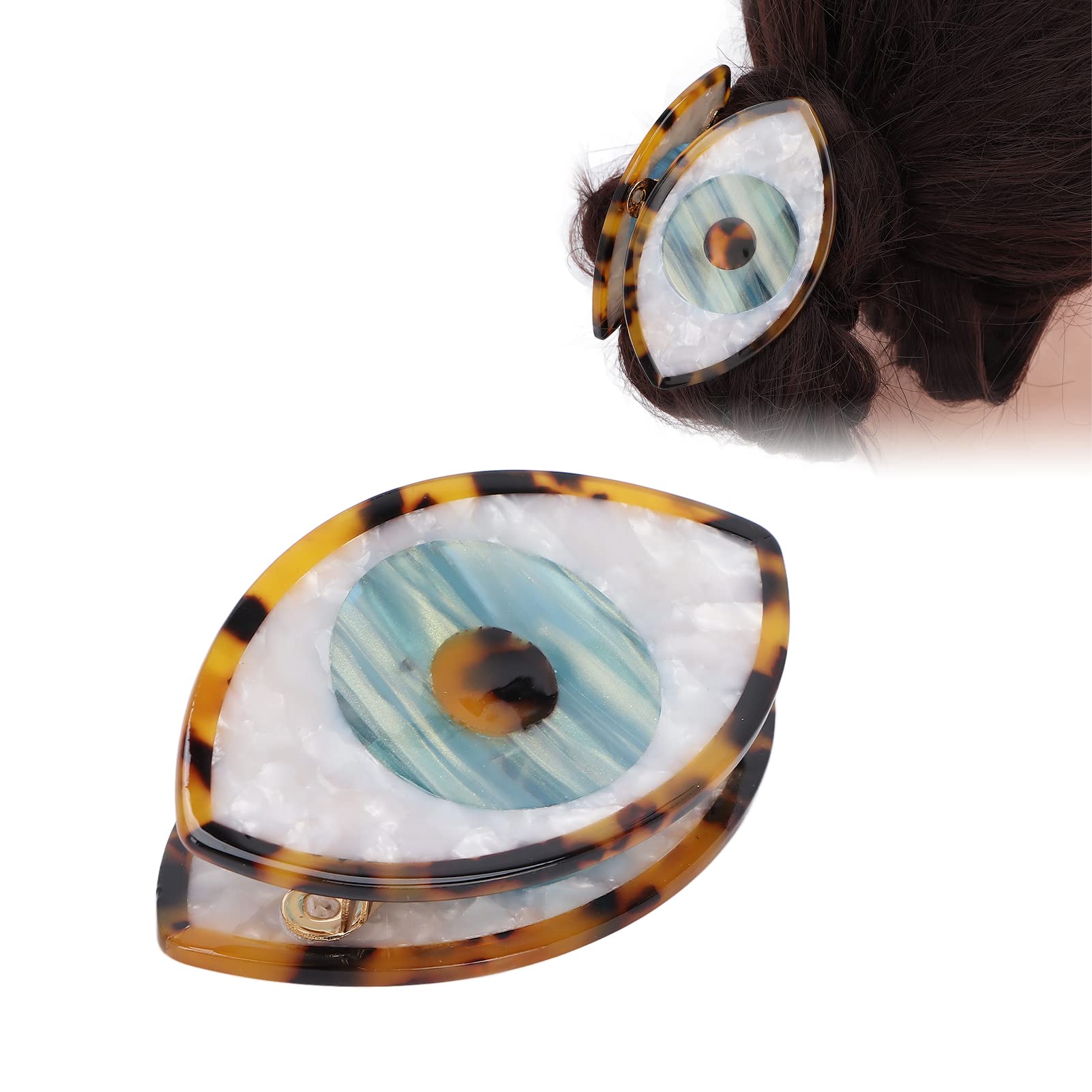 Tortoiseshell Jaw Hair Clamp & Eye Hair Claw Clips - Secure Hair Hold Barrette for Women & Girls | Durable Hair Accessories for Styling, Ponytails & Updos