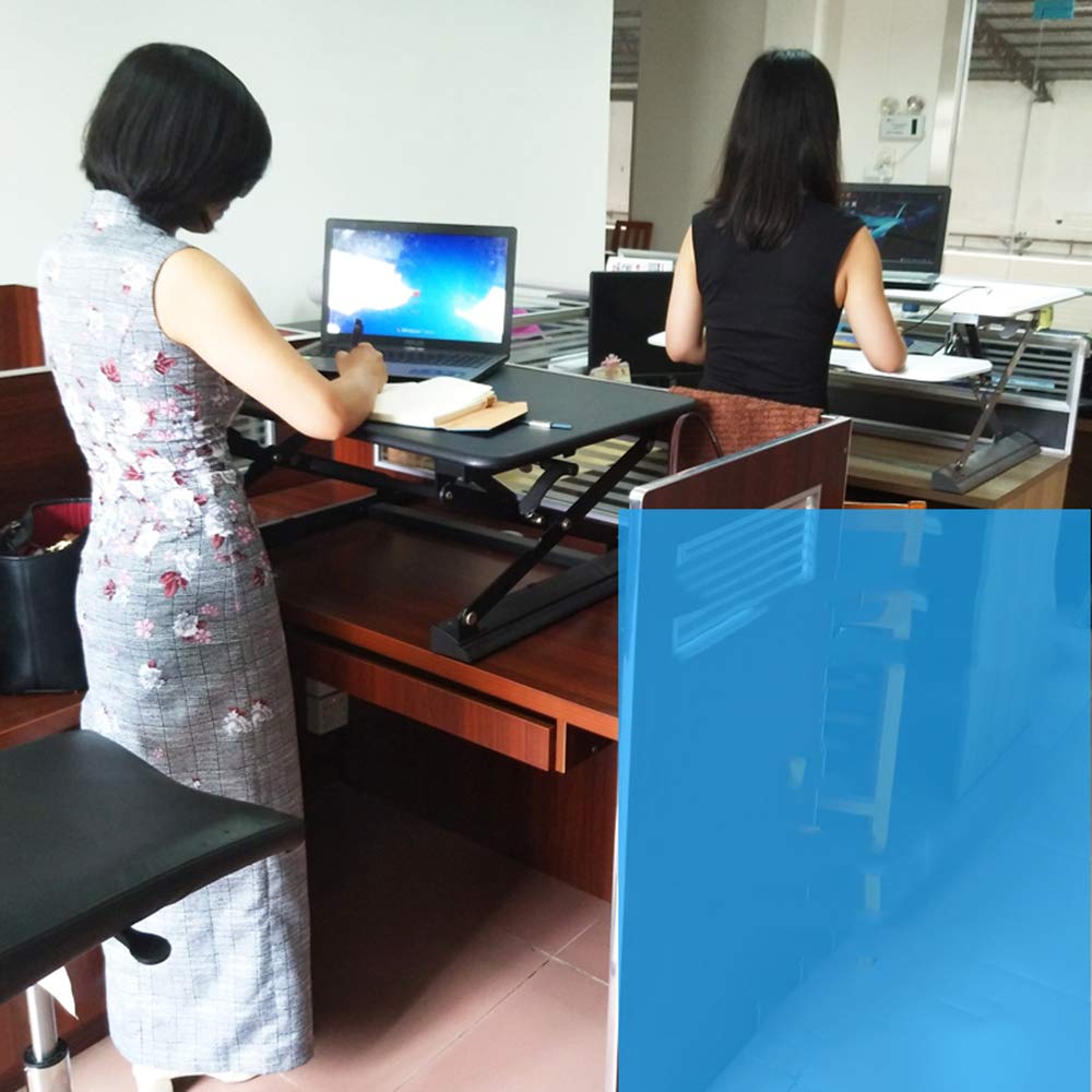 Adjustable Height Standing Desk - 13-Speed Hydraulic Lift Mechanism, Foldable Mobile Office Computer Desk for Home & Work (Black) | Perfect for Remote Work, Study & Small Spaces