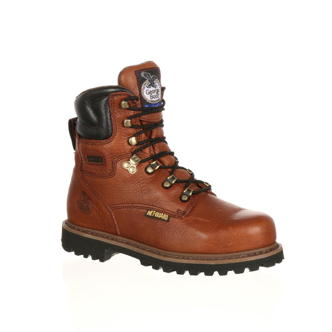 8-Inch Steel Toe Work Boots with Internal Metatarsal Guard - Heavy Duty Safety Shoes for Construction, Warehouse & Industrial Work