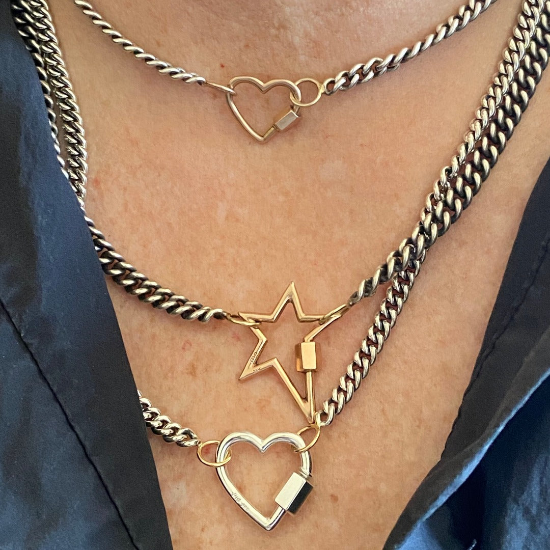 14K Yellow Gold Star Lock Charm Necklace by Marla Aaron - Perfect for Everyday Wear & Gift Giving