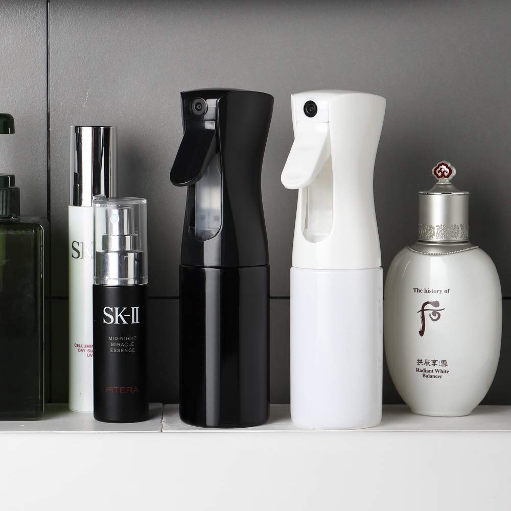 KIRA Continuous Fine Mist Spray Bottle for Curly Hair - 160ml Black | Salon-Grade Hair Styling Mister, Plant Watering Sprayer, Ironing & Cleaning Solution | Perfect for Salons, Home Hair Care, Gardening & Household Use