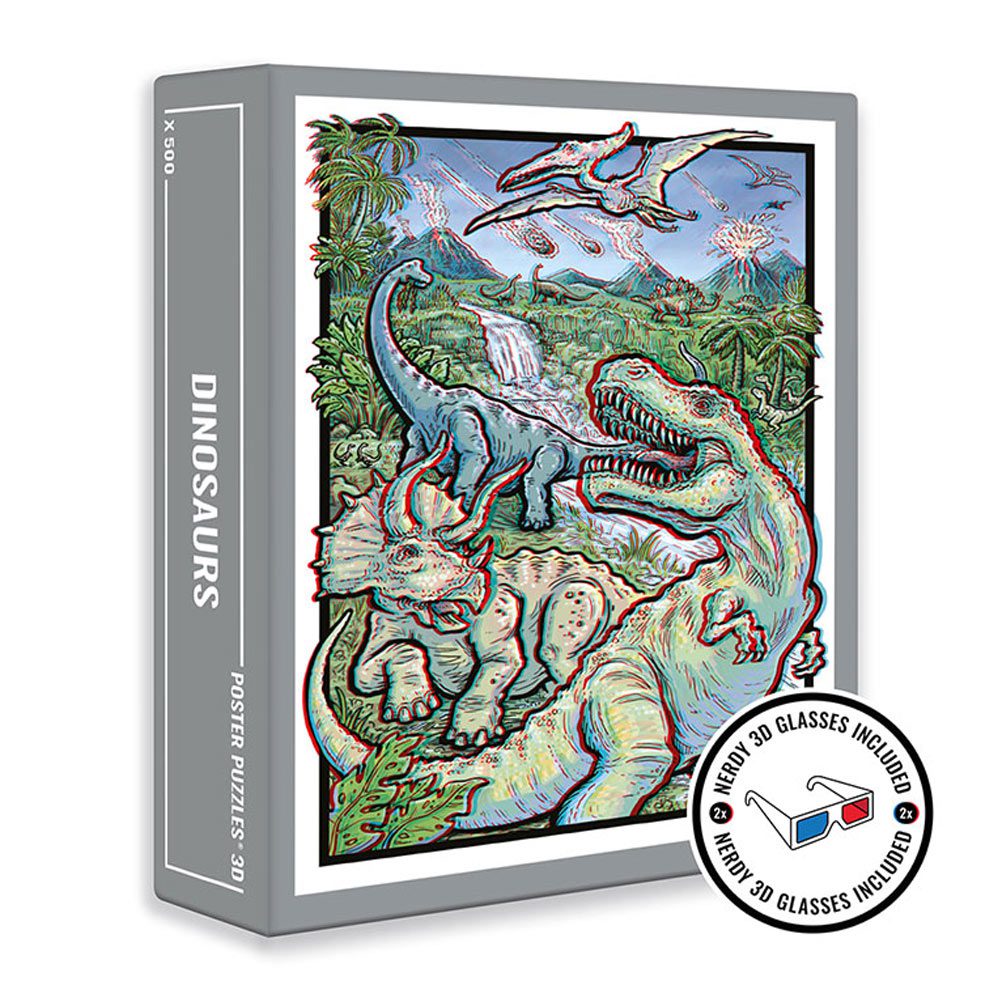 500 Piece Dinosaur 3D Jigsaw Puzzle for Adults & Kids - Educational STEM Toy for Family Game Night & Classroom Activities