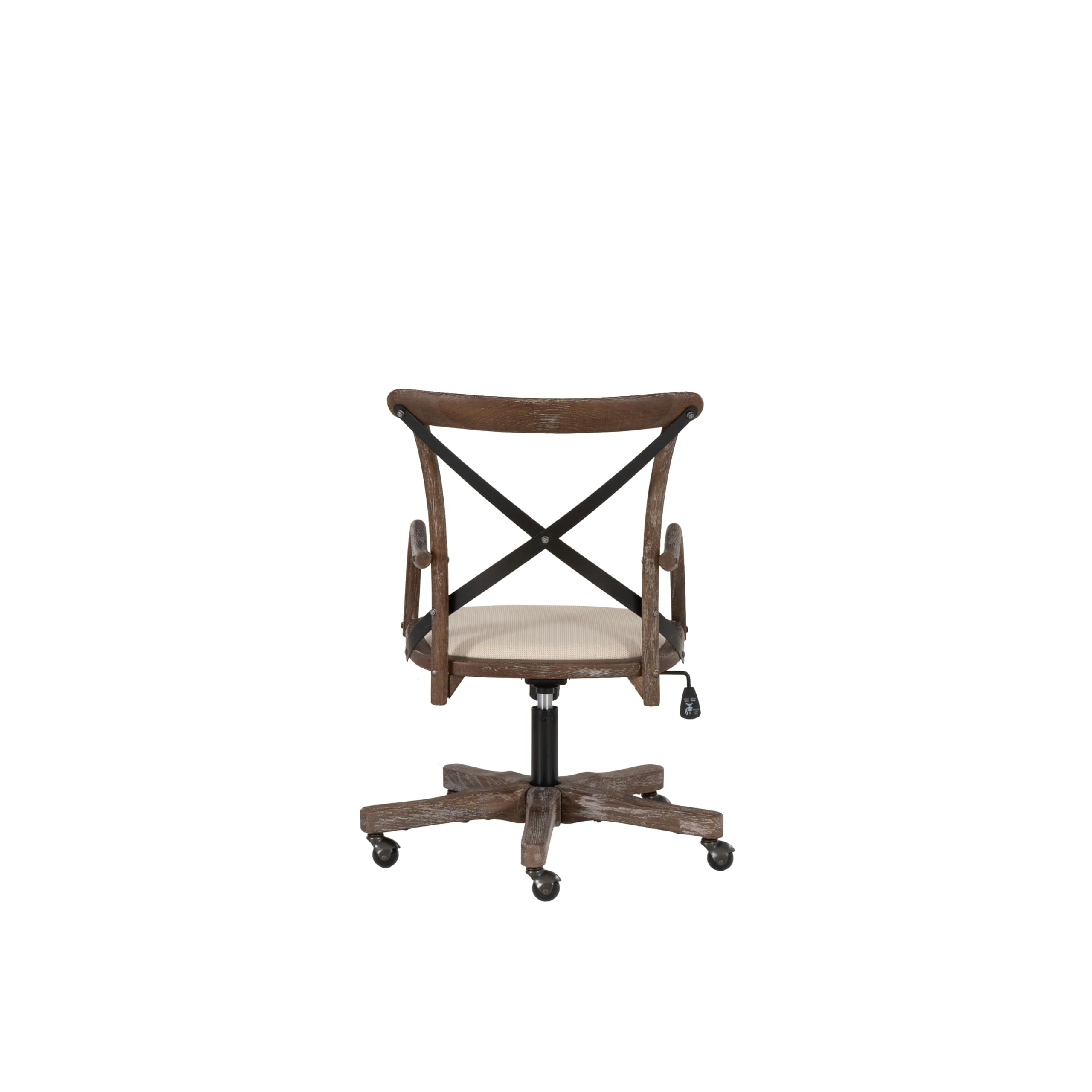 Linon Mavis Grey Fabric Office Chair - Ergonomic Desk Chair for Home & Café - Comfortable Seating for Work, Study, and Dining Areas