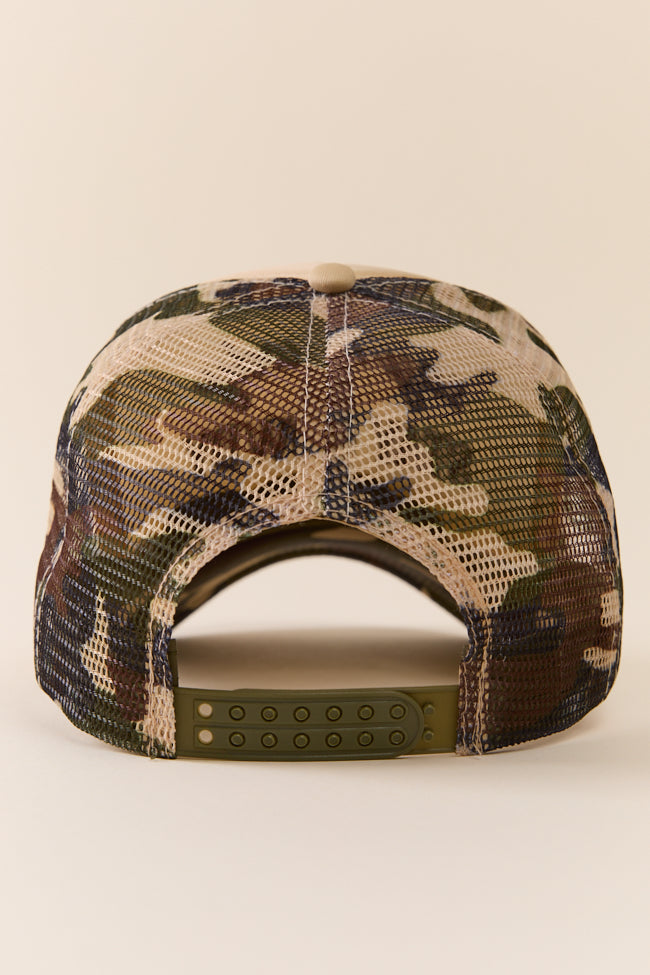 Say Howdy Camo Trucker Hat - Adjustable Mesh Back Baseball Cap for Men & Women - Perfect for Outdoor Adventures, Country Music Festivals & Hunting Trips