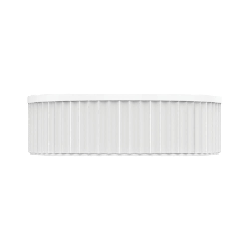 Fienza CSB802 Minka Round Solid Surface Above Counter Bathroom Sink, Matte White - Modern Vanity Basin for Bathroom & Powder Room Renovation