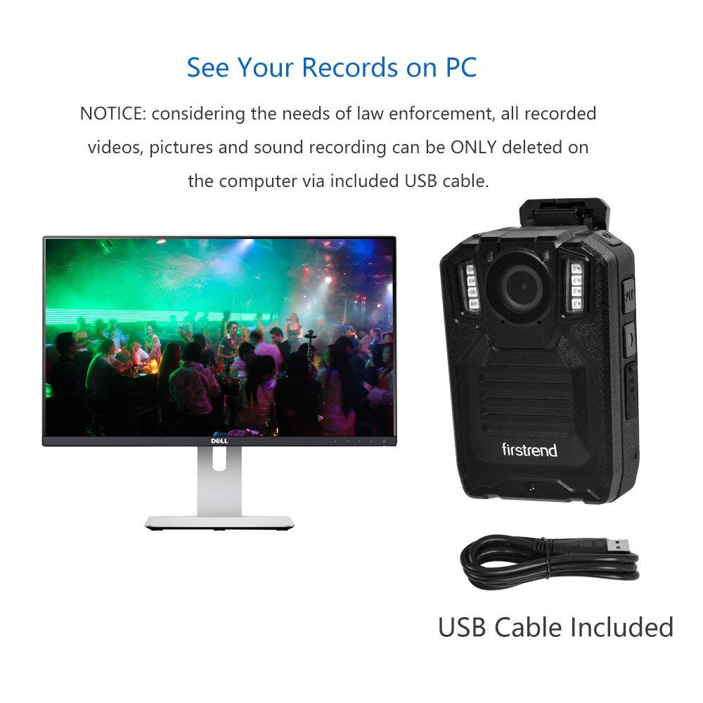 Firstrend 1296P HD Body Camera - Portable Police Body Camera with 32GB Memory, Night Vision, IP67 Waterproof - Ideal for Law Enforcement, Security Guards & Outdoor Activities