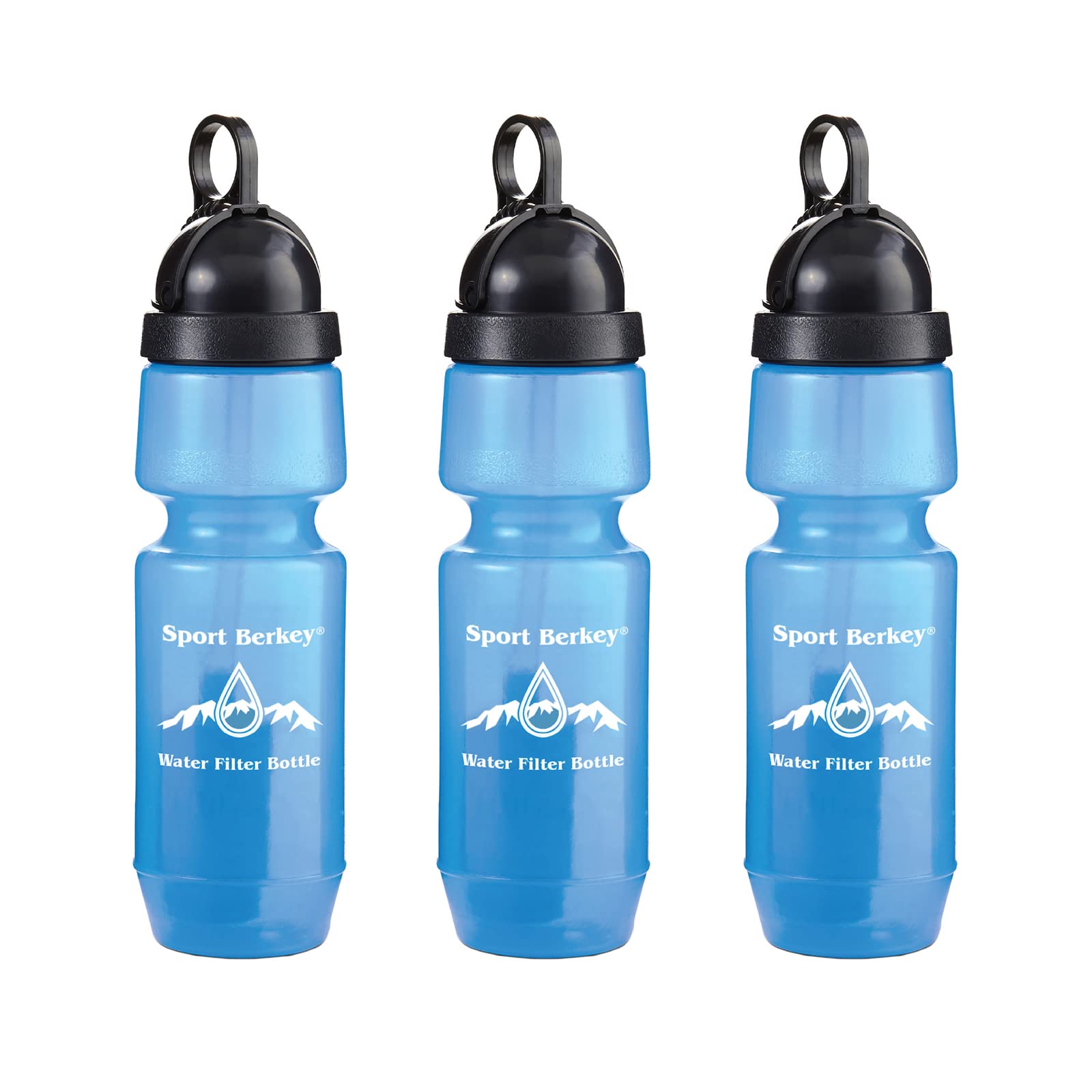 Berkey Sport Water Filter Bottles 3-Pack - Portable Water Purifier for Hiking, Camping, Travel, Emergency Preparedness & Daily Use at Home, Work or School | BPA-Free Outdoor & Indoor Water Filtration System