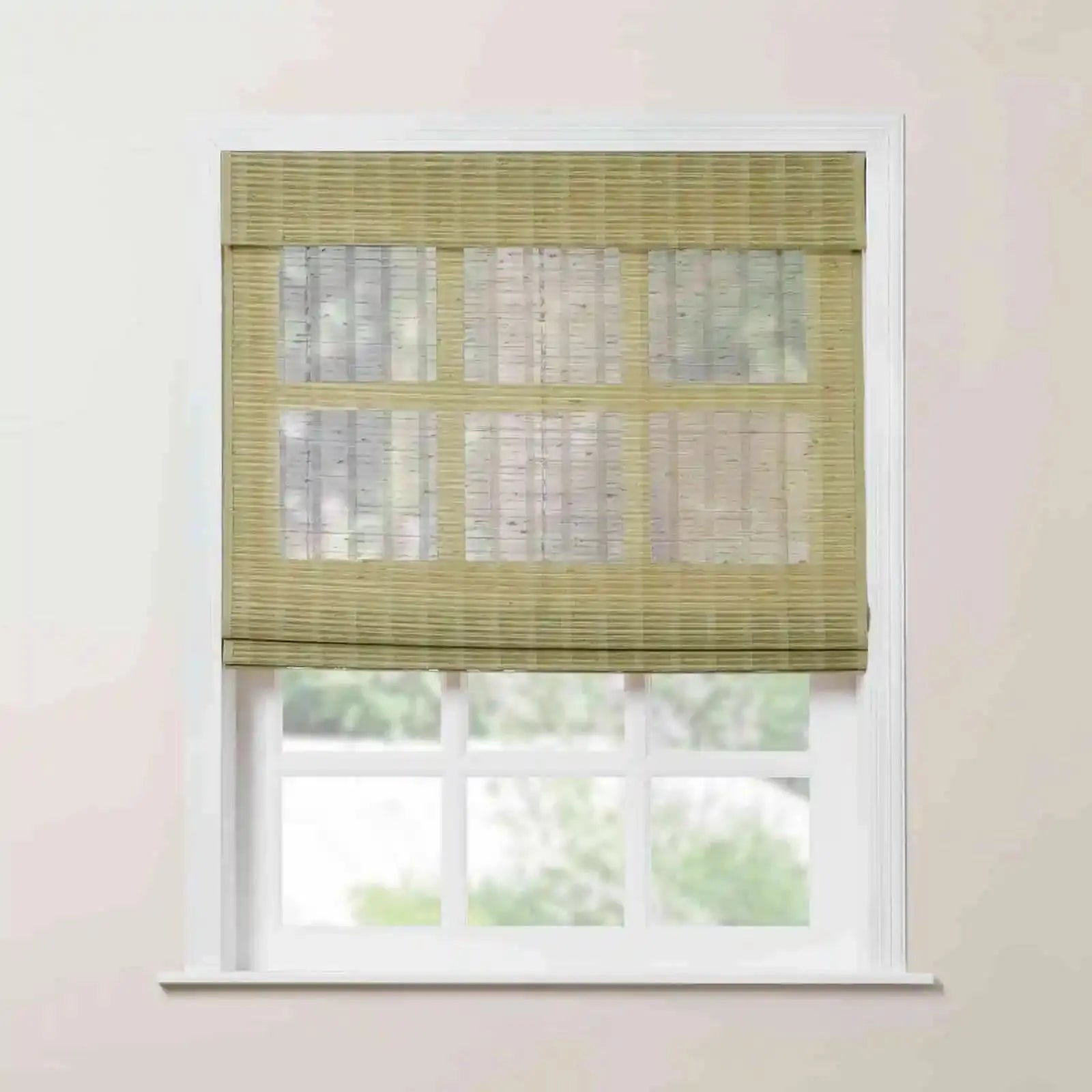Rae Natural Ramie Bamboo Woven Shades - Series P | Eco-Friendly Window Coverings for Living Room, Bedroom & Patio | Light Filtering & UV Protection