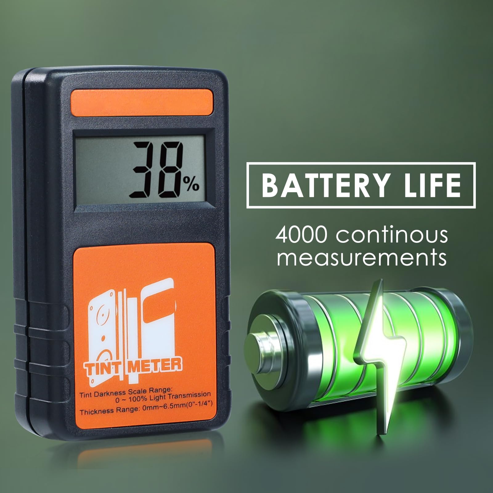 Professional Window Tint Meter - Digital Tint Reader with 100% VLT Accuracy | Continuous Light Transmission Tester for Car Windows, Vehicle Glass & Home Curtains | Perfect for Auto Shops, DIY Car Tinting & Home Privacy Solutions