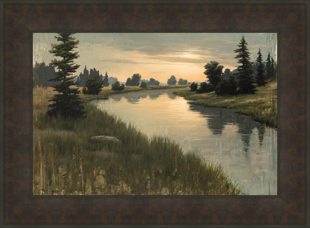 Calming Dusk By Dan Wilson - Relaxing Home Decor Painting for Living Room & Bedroom - Perfect Wall Art for Stress Relief & Meditation Spaces