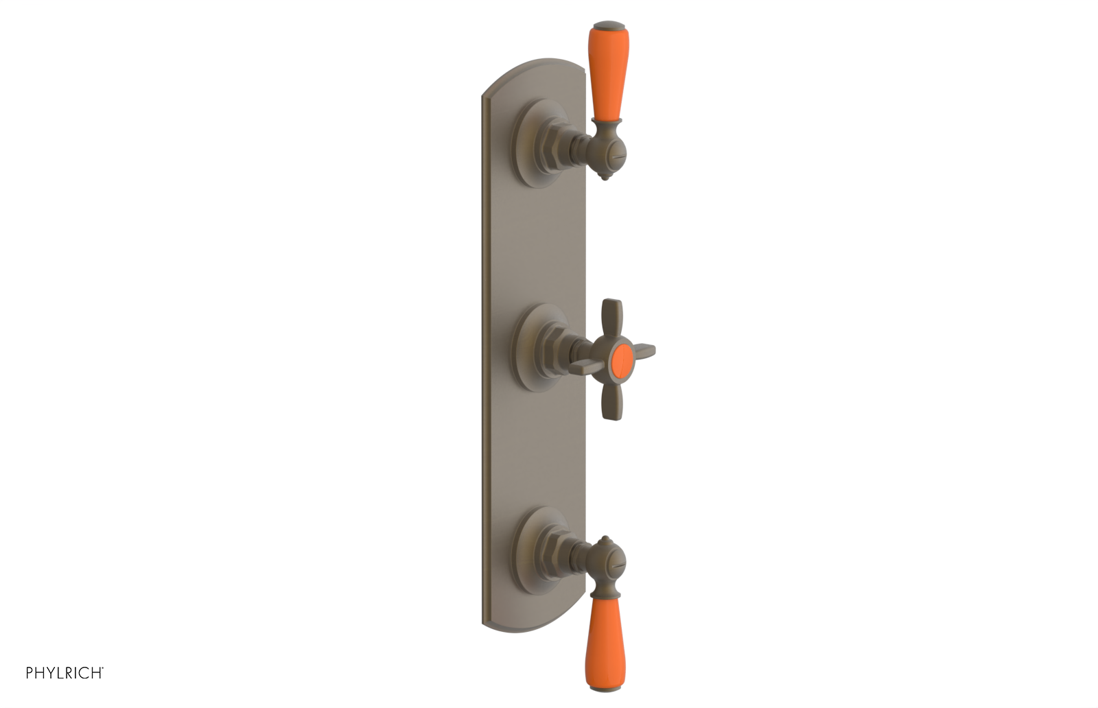 Jamestown Thermostatic Shower Valve with Dual Volume Control - Orange Accent Trim - Perfect for Modern Bathroom Renovations & Spa-Like Showers
