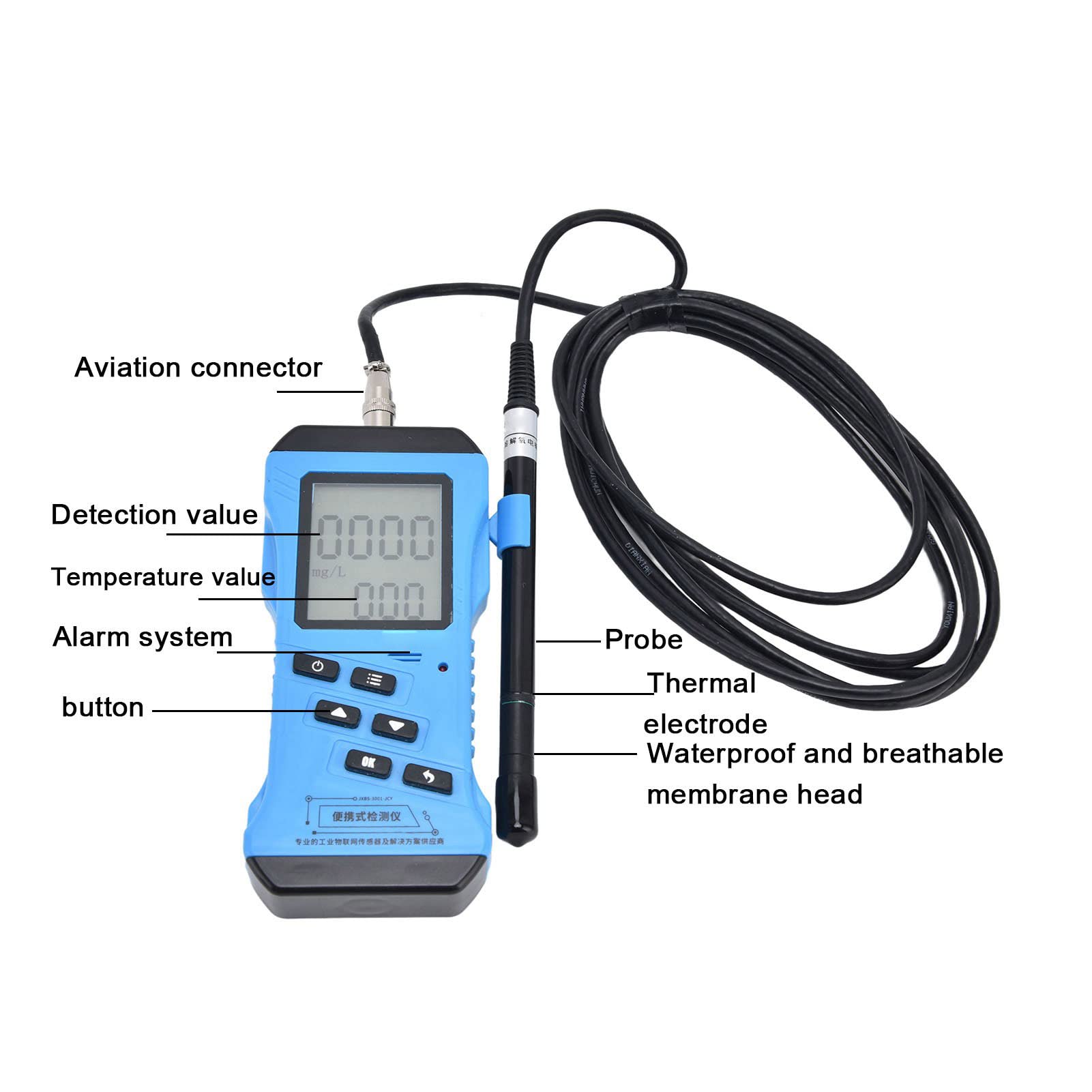 Portable LCD Dissolved Oxygen Meter - High Sensitivity Water Tester with Backlight for Aquariums, Ponds & Swimming Pools | Perfect for Water Quality Testing in Hydroponics, Fish Tanks and Aquatic Research