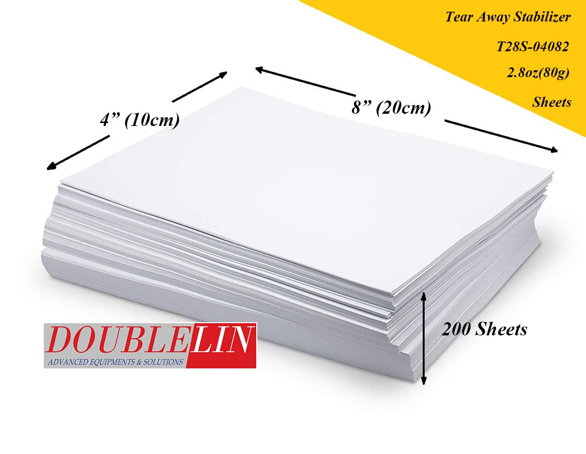 DOUBLELIN 2.8oz White Tearaway Embroidery Stabilizer Backing Paper - 4