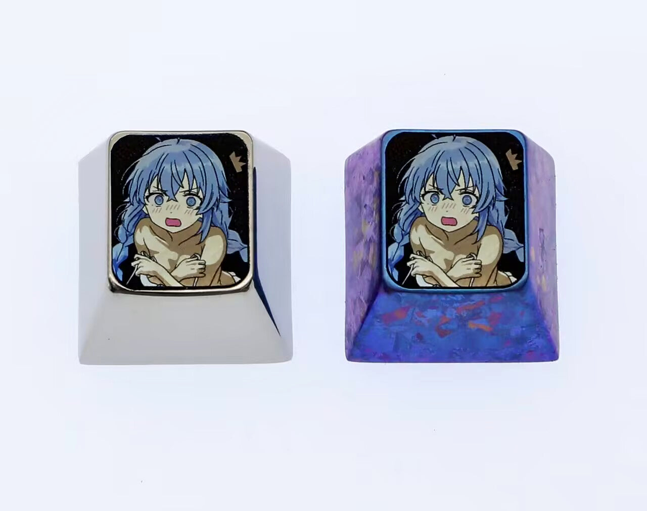 Jobless Reincarnation & Shy Roxy Anime Keycaps - Premium 1U Titanium Alloy Metal Keycaps for Mechanical Keyboards - Perfect for Gaming, Novel Enthusiasts & Anime Fans