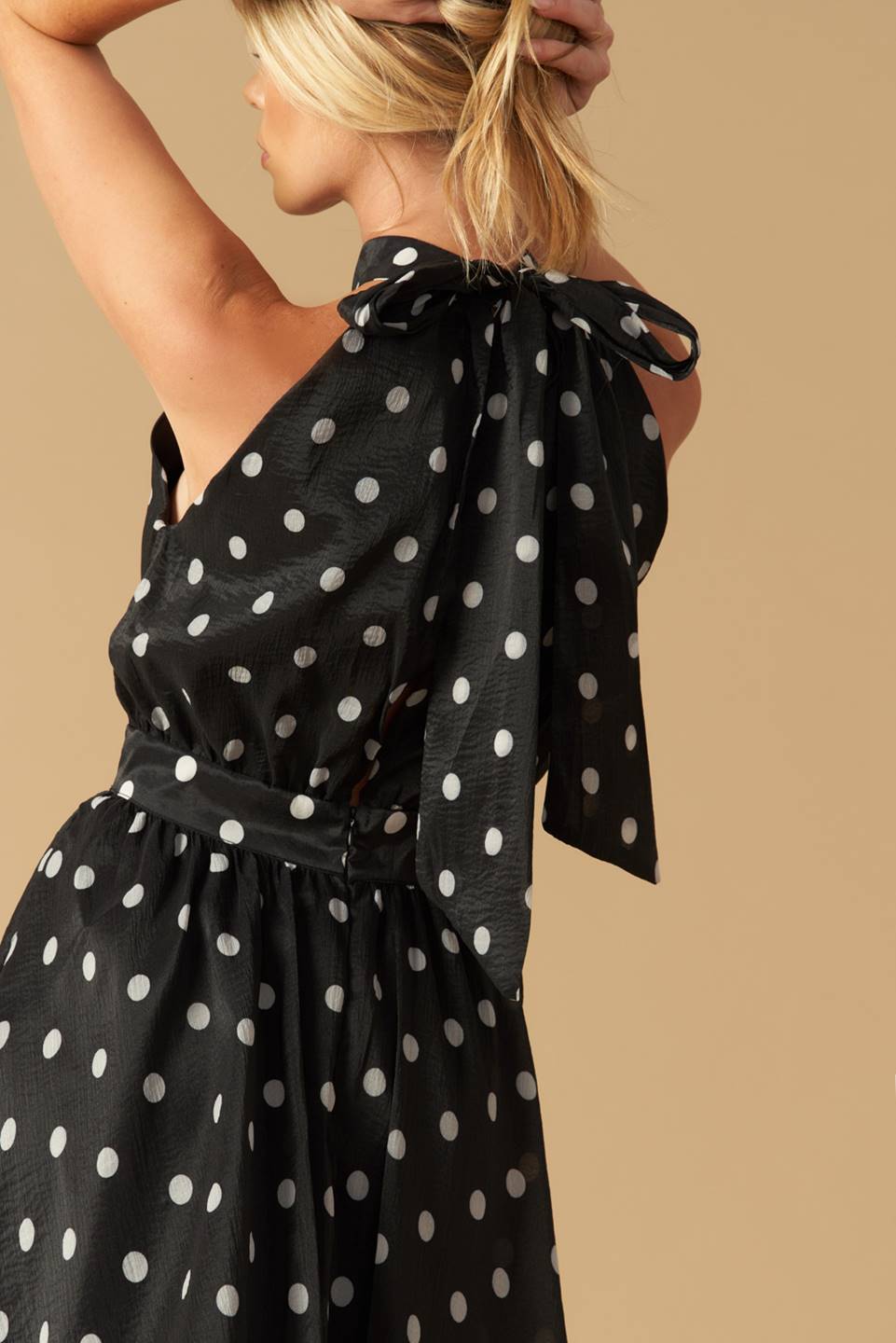 Polka Dot Halter Maxi Dress for Women - Flowy Summer Beach Dress for Vacations, Parties & Date Nights