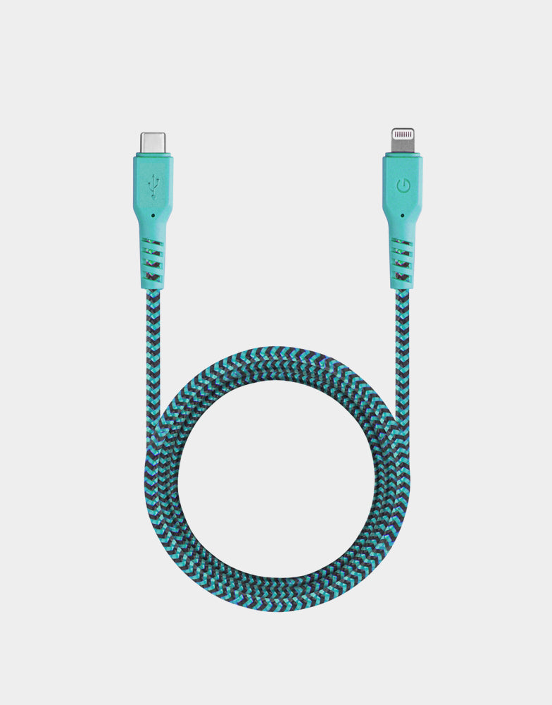 FibraTough Lightning to USB C Cable 1.5M (5ft) Fast Charging & Data Sync for iPhone iPad - Durable Nylon Braided Cord for Home, Office & Travel