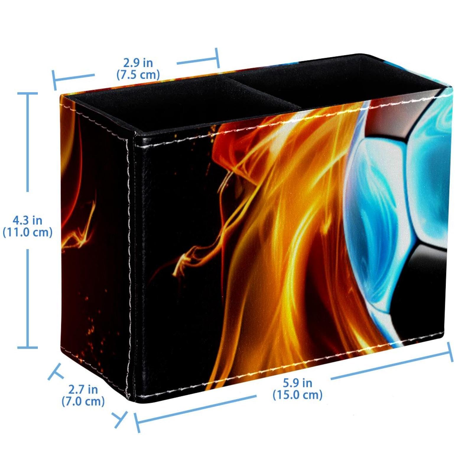 Flaming Football Pen Holder for Desk - Stylish Pencil Organizer for Office & School Supplies - Perfect for Home, Office, and Classroom Organization