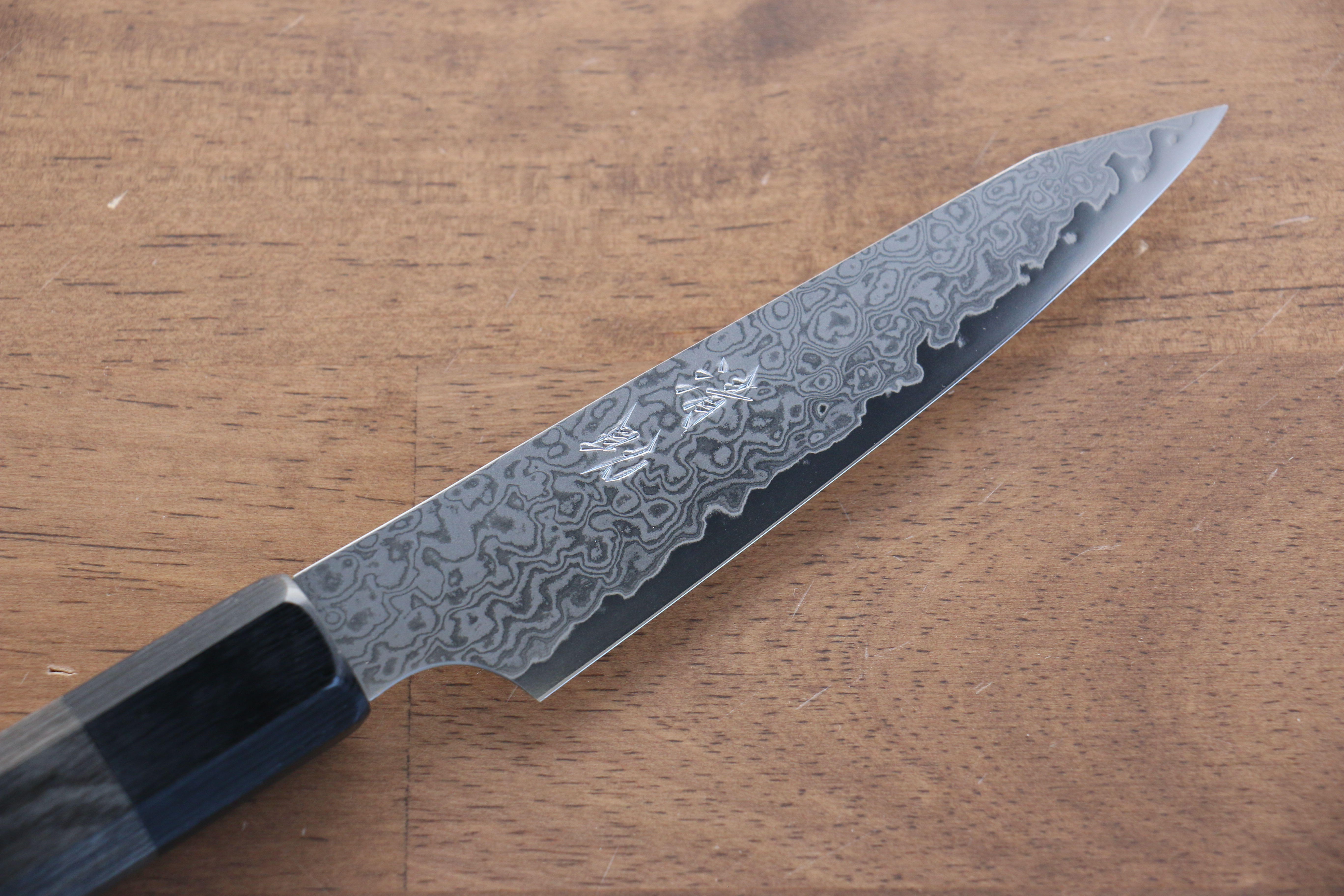 Seisuke VG10 33-Layer Damascus Kiritsuke Petty Utility Knife 120mm - Gray Pakkawood Handle - Perfect for Sushi, Vegetables & Precision Kitchen Tasks