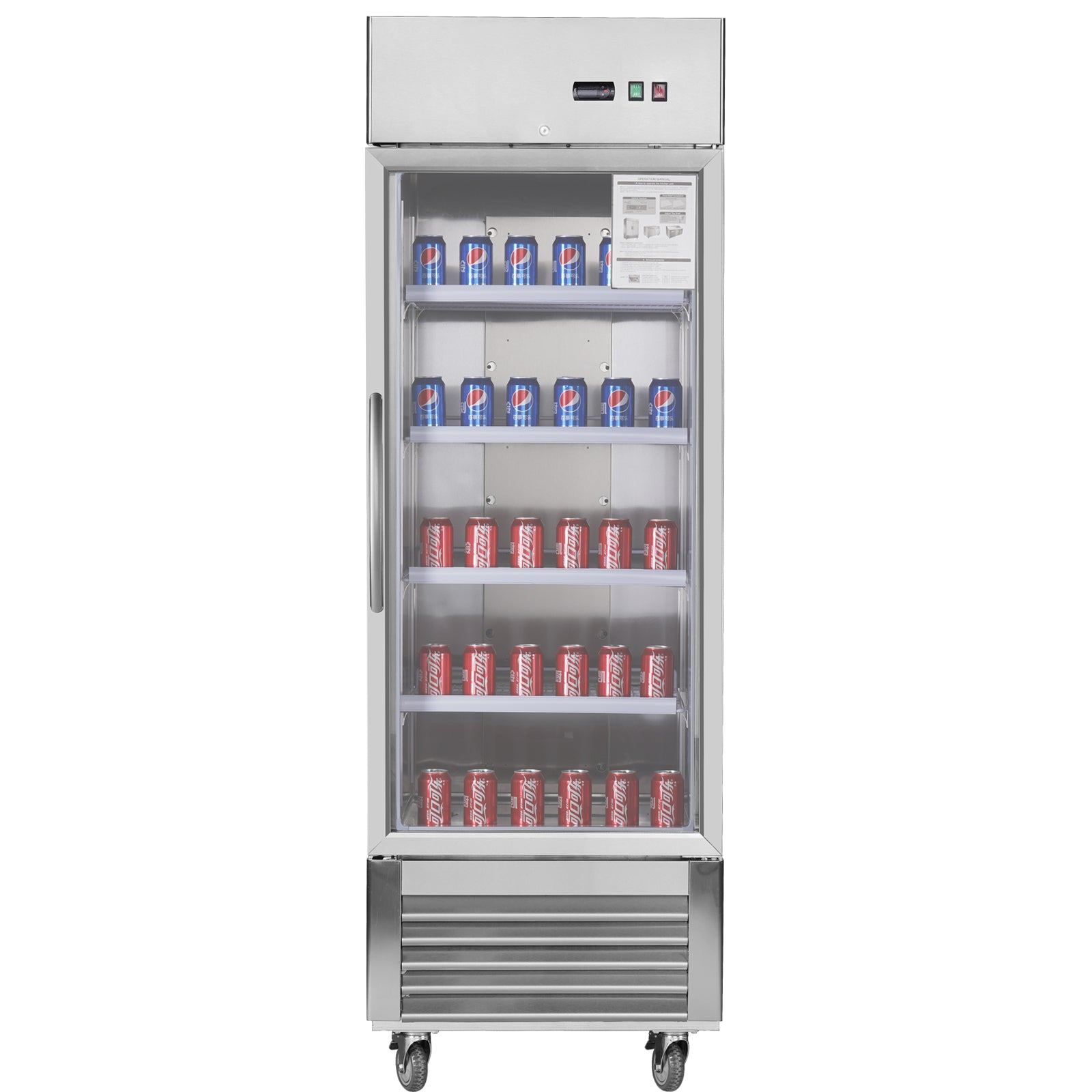 27'W Commercial Stainless Steel Refrigerator Freezer with Fan Cooling - Perfect for Restaurants, Grocery Stores & Catering Businesses
