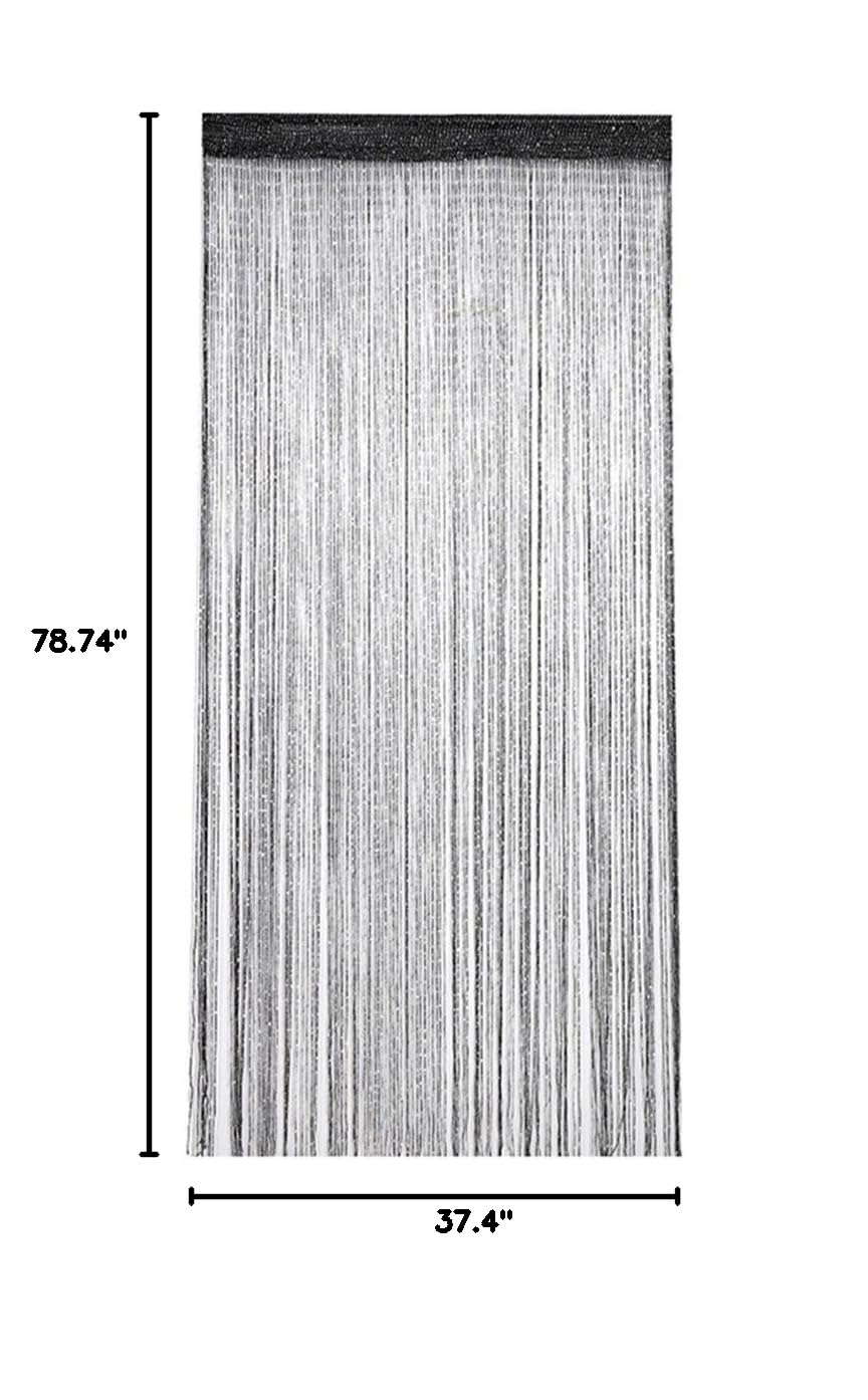Edtoy Decorative Window Fringe Wall Panel Room Divider - 200x95cm Black Tassel Curtain for Bedroom, Living Room & Party Decor