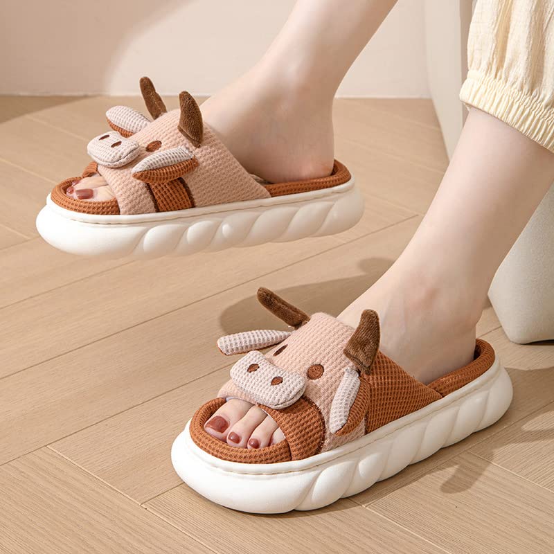 Yoroka Cartoon Slippers for Women - Cute Animal Shaped House Shoes with Thick Soft Sole, Comfortable Indoor & Outdoor Slippers - Perfect for Home, Dorm, Lounge, and Travel Use