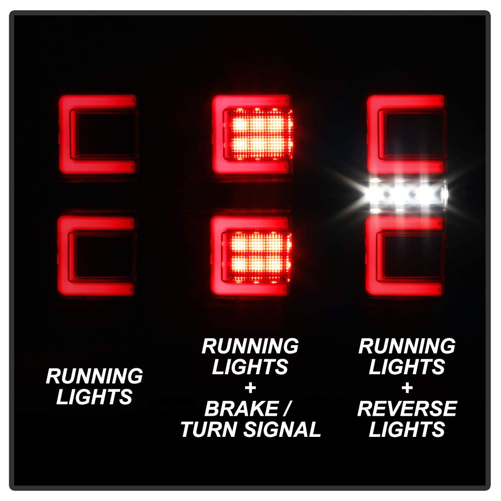 ACANII Black Smoked LED Tail Lights for 2016-2023 Toyota Tacoma - Dual Tube Brake Lamps (Driver & Passenger Side) | Enhanced Visibility & Style for Night Driving & Off-Road Adventures