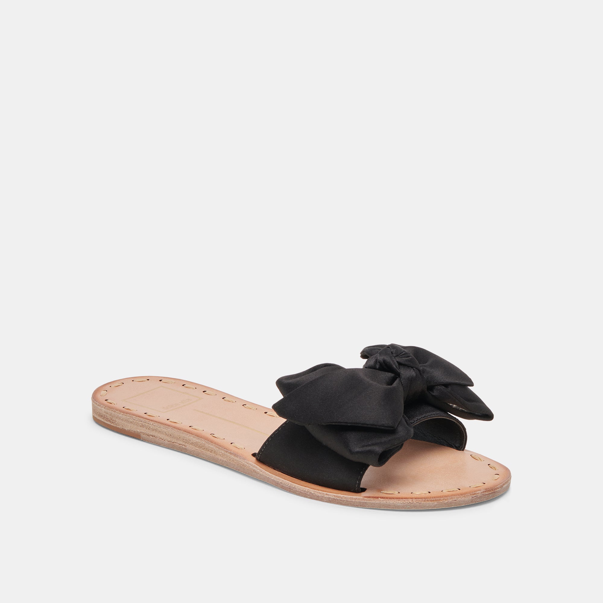 Darsey Women's Onyx Satin Sandals - Elegant Comfortable Slide Sandals for Summer, Beach, and Casual Outings