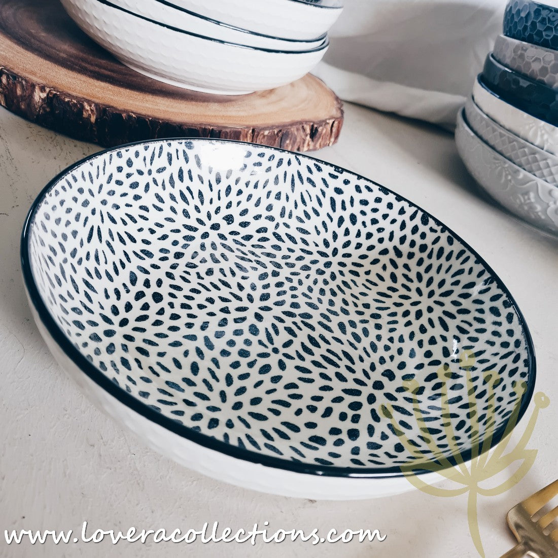 White Waves Assorted Prints Pasta Dish Set - 50% Off + Buy 1 Get 1 Free - Perfect for Dinner Parties & Italian-Themed Decor