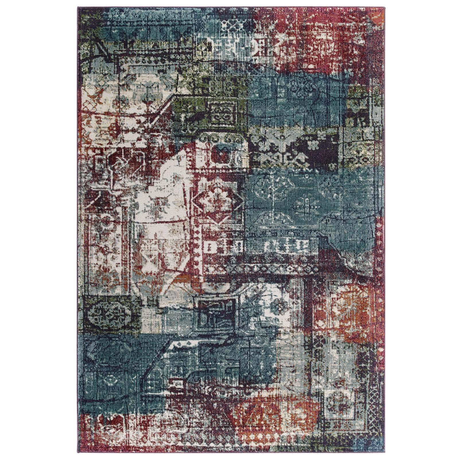 Modern Contemporary Urban Living Room Area Rug Runner - Soft Fabric Floor Carpet with Multi-Color Design - Perfect for Lounge, Bedroom, and Home Decor