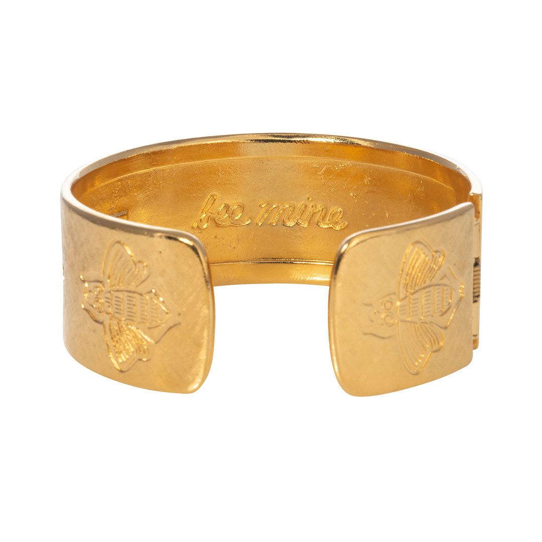 Goldbug Collection Bee Mine Cuff Bracelet - Dainty Gold Bee Charm Adjustable Bangle for Women - Perfect for Valentine's Day, Mother's Day & Everyday Wear